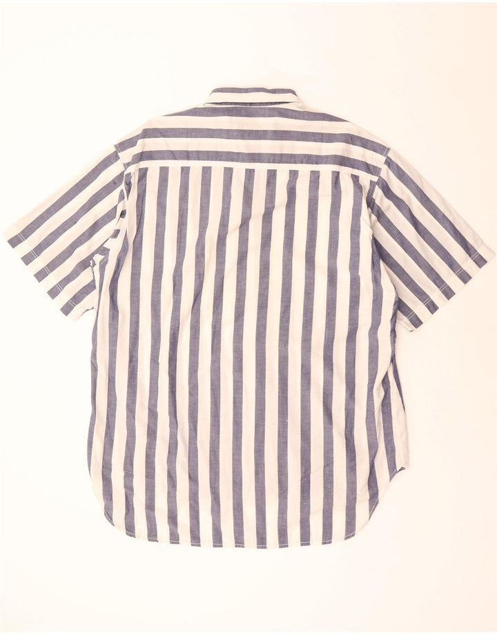 Camicia a maniche corte da uomo BENETTON a righe grandi blu navy