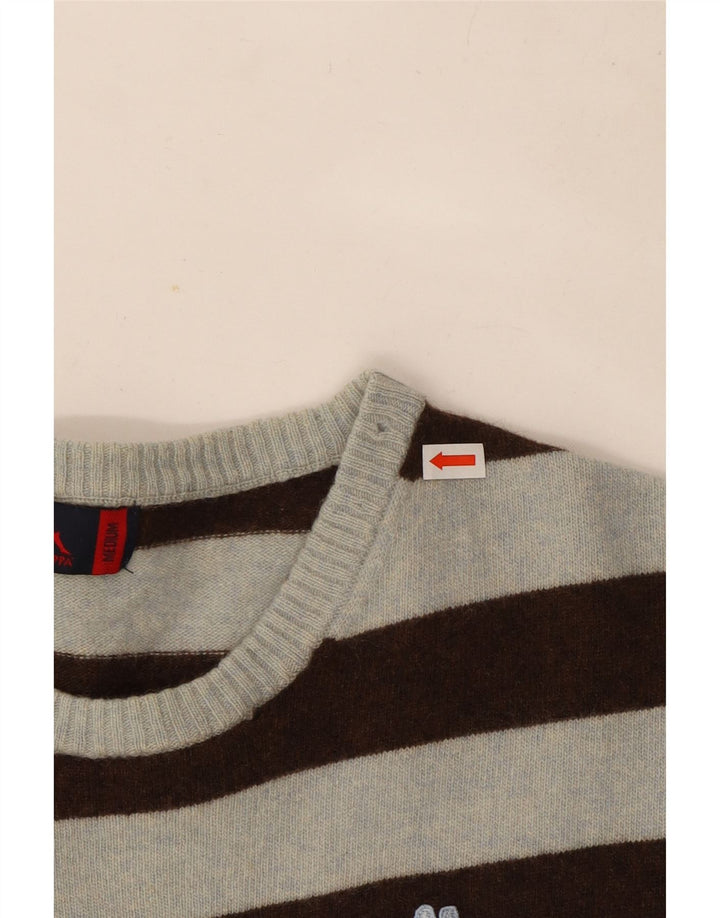 Maglione maglione girocollo da donna Kappa UK 14 Lana a righe grigio medio