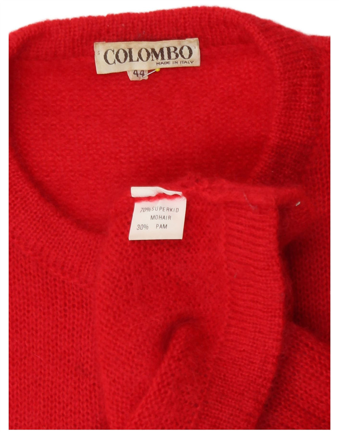Maglia Cardigan Donna Colombo IT 44 Mohair Rosso Medio