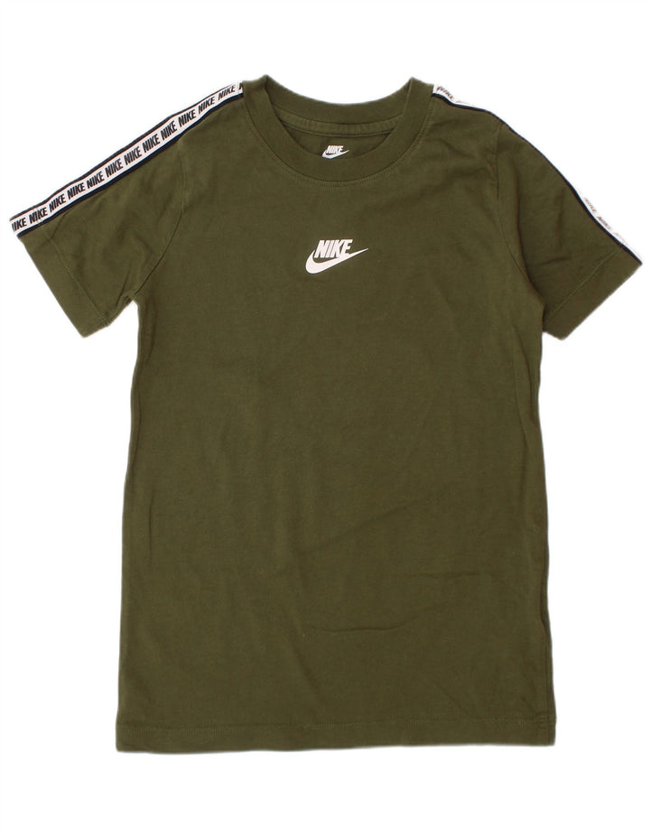 T-shirt grafica NIKE per ragazzi, 6-7 anni, XS, cotone color block kaki