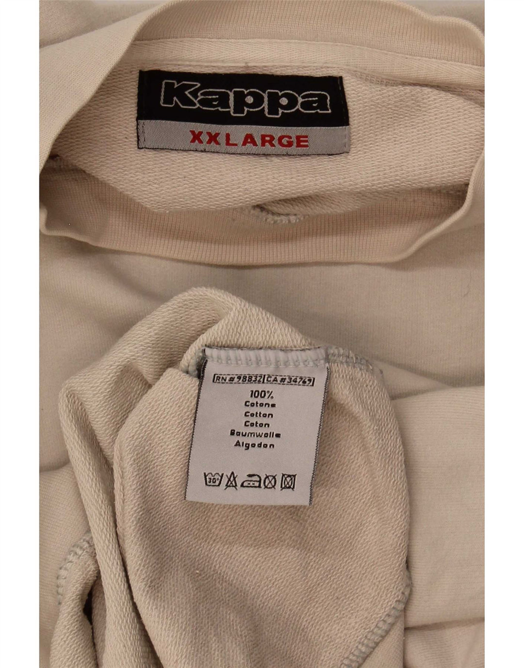 Felpa Kappa Uomo Maglione 2XL Cotone Beige