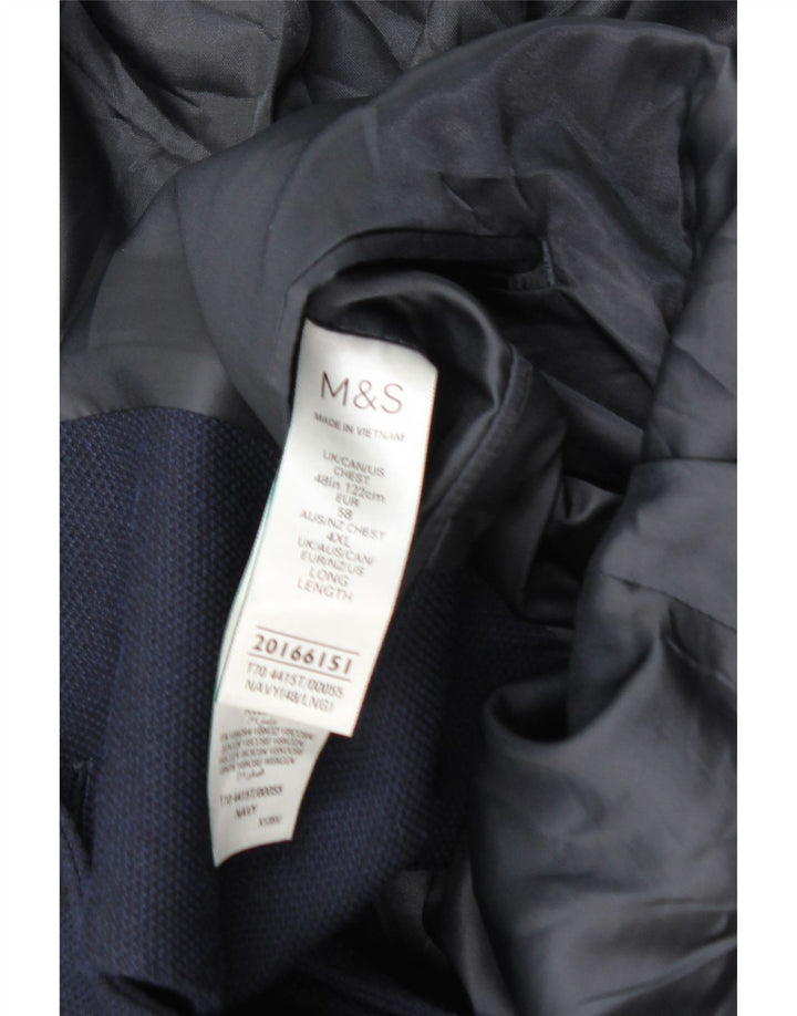 Giacca blazer a 2 bottoni Marks & Spencer da uomo UK 48 2XL Poliammide blu navy