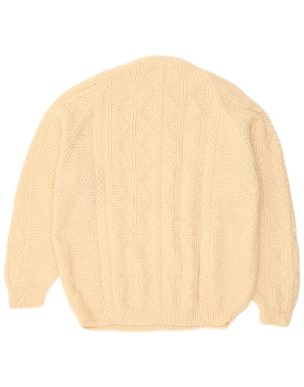 Maglione maglione girocollo da uomo vintage 2XL Beige