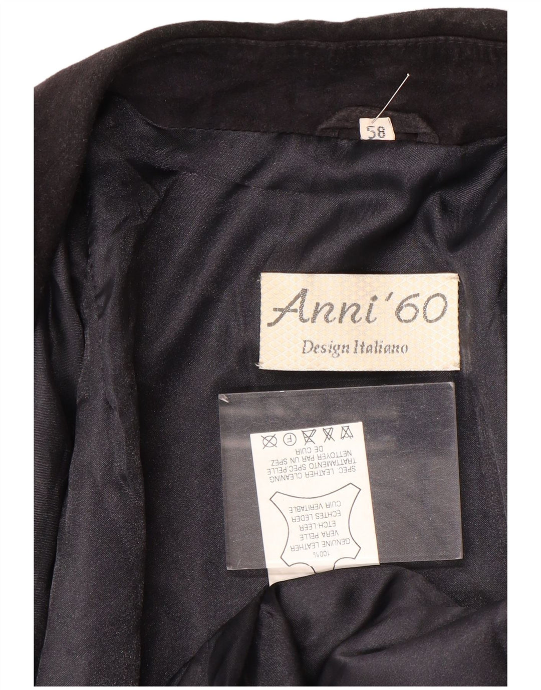 Giubbotto bomber vintage in pelle scamosciata da uomo IT 58 4XL in pelle blu navy