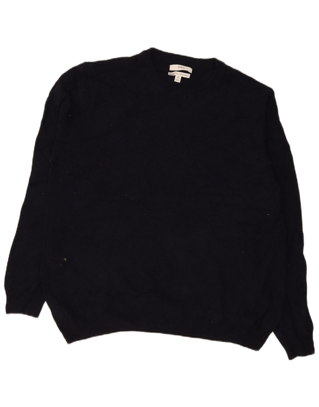 Maglione maglione girocollo da uomo Marks & Spencer 2XL blu navy in lana d'agnello