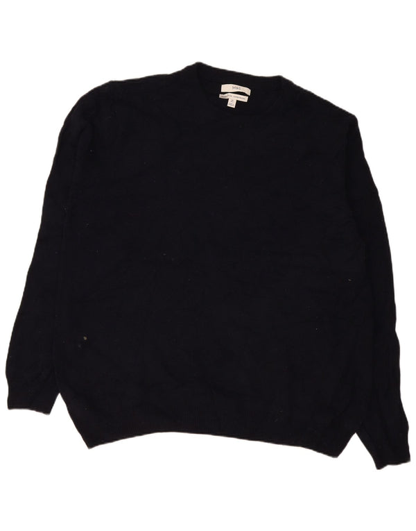 Maglione maglione girocollo da uomo Marks & Spencer 2XL blu navy in lana d'agnello
