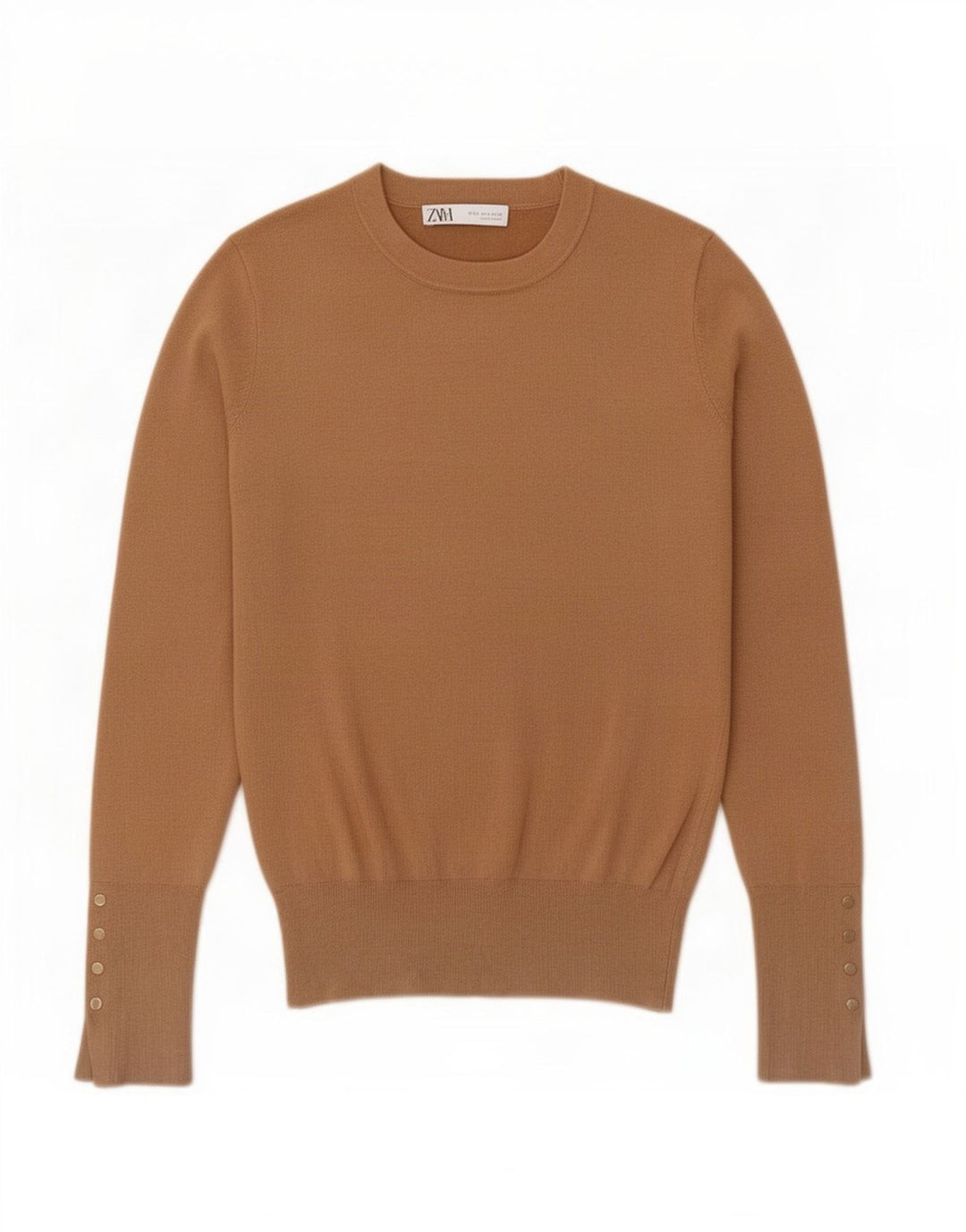 Maglione maglione vestibilità regolare da donna Zara UK 8 piccolo marrone