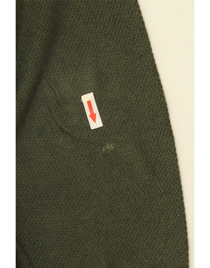 Massimo Dutti Maglione da uomo con scollo a V grande cotone verde