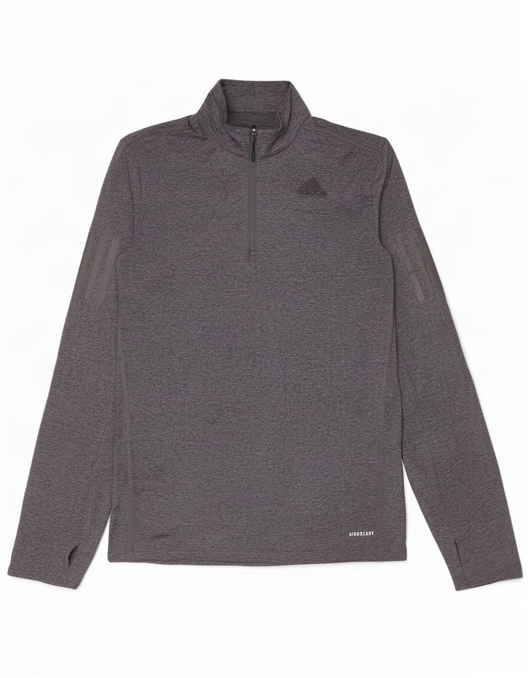 Adidas Aeroready Zip Neck Top a maniche lunghe da uomo in poliestere chiazzato grigio