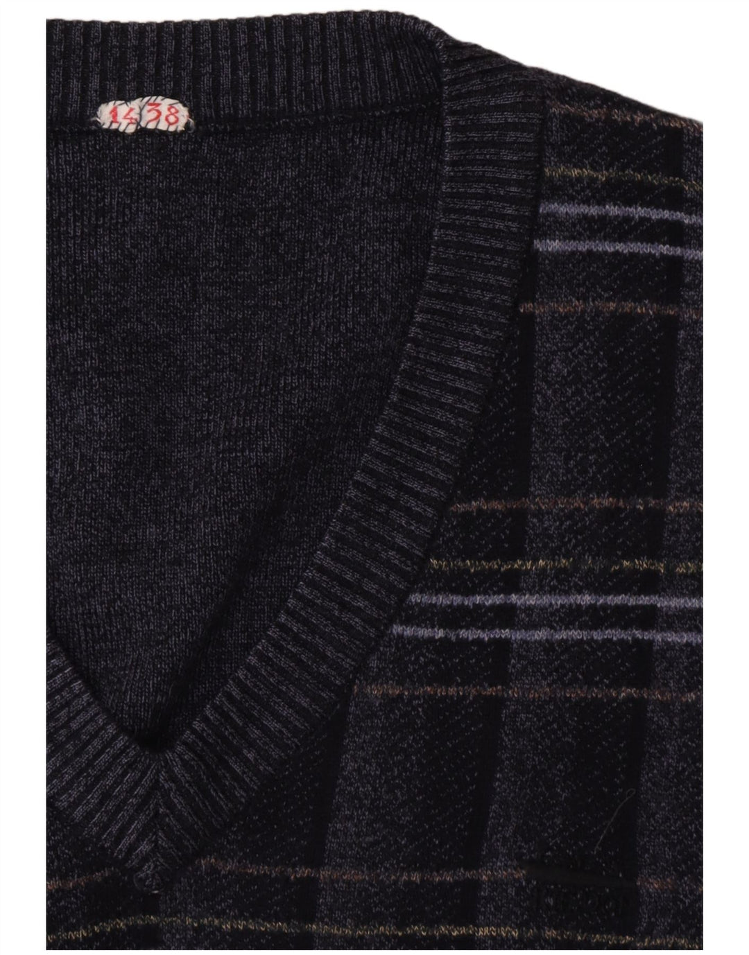 Canotta da uomo VINTAGE Canotta grande blu navy geometrica