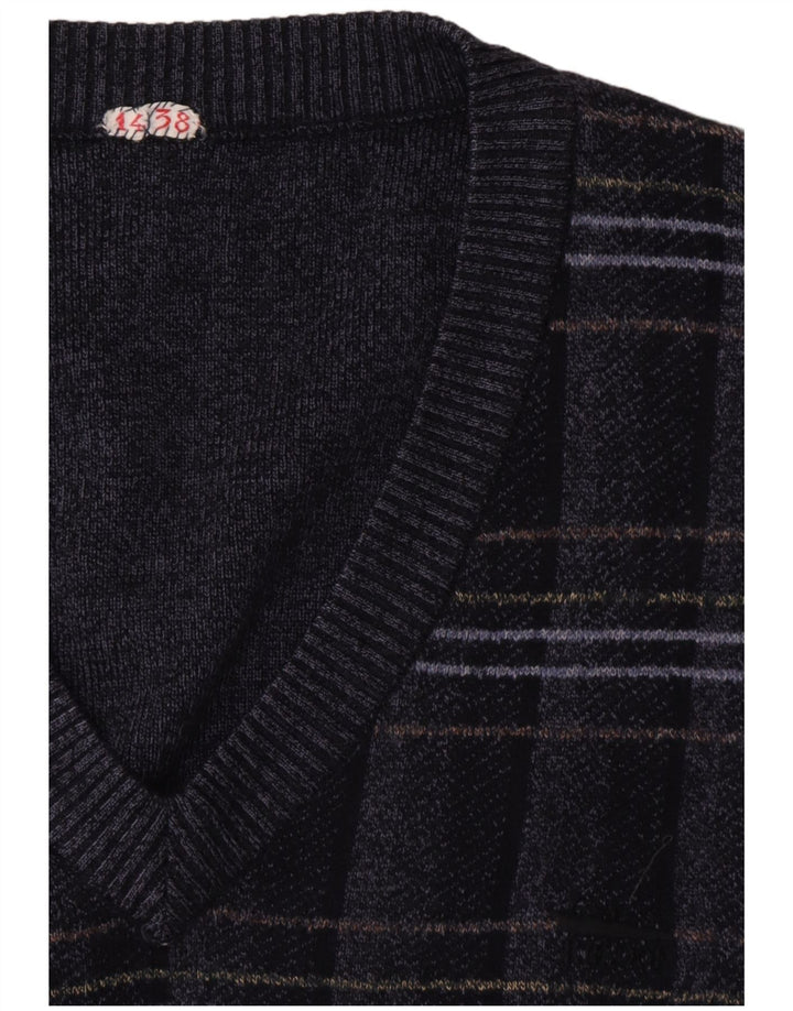 Canotta da uomo VINTAGE Canotta grande blu navy geometrica