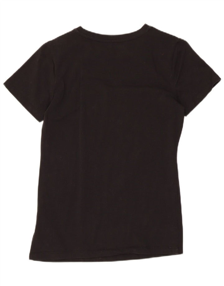 CALVIN KLEIN JEANS T-shirt grafica da donna Top UK 6 XS Cotone nero