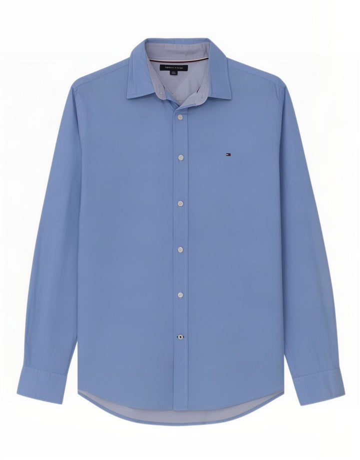 Camicia da uomo Tommy Hilfiger grande in cotone blu