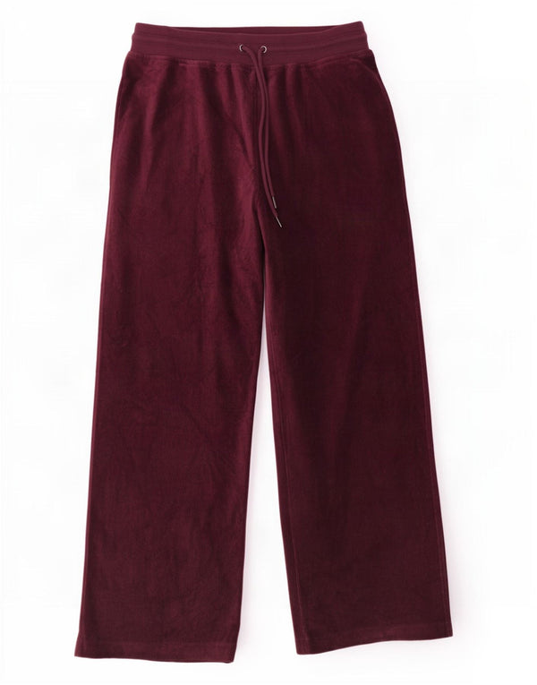 Pantaloni da tuta in velluto da donna Marks & Spencer UK 14 Large Borgogna