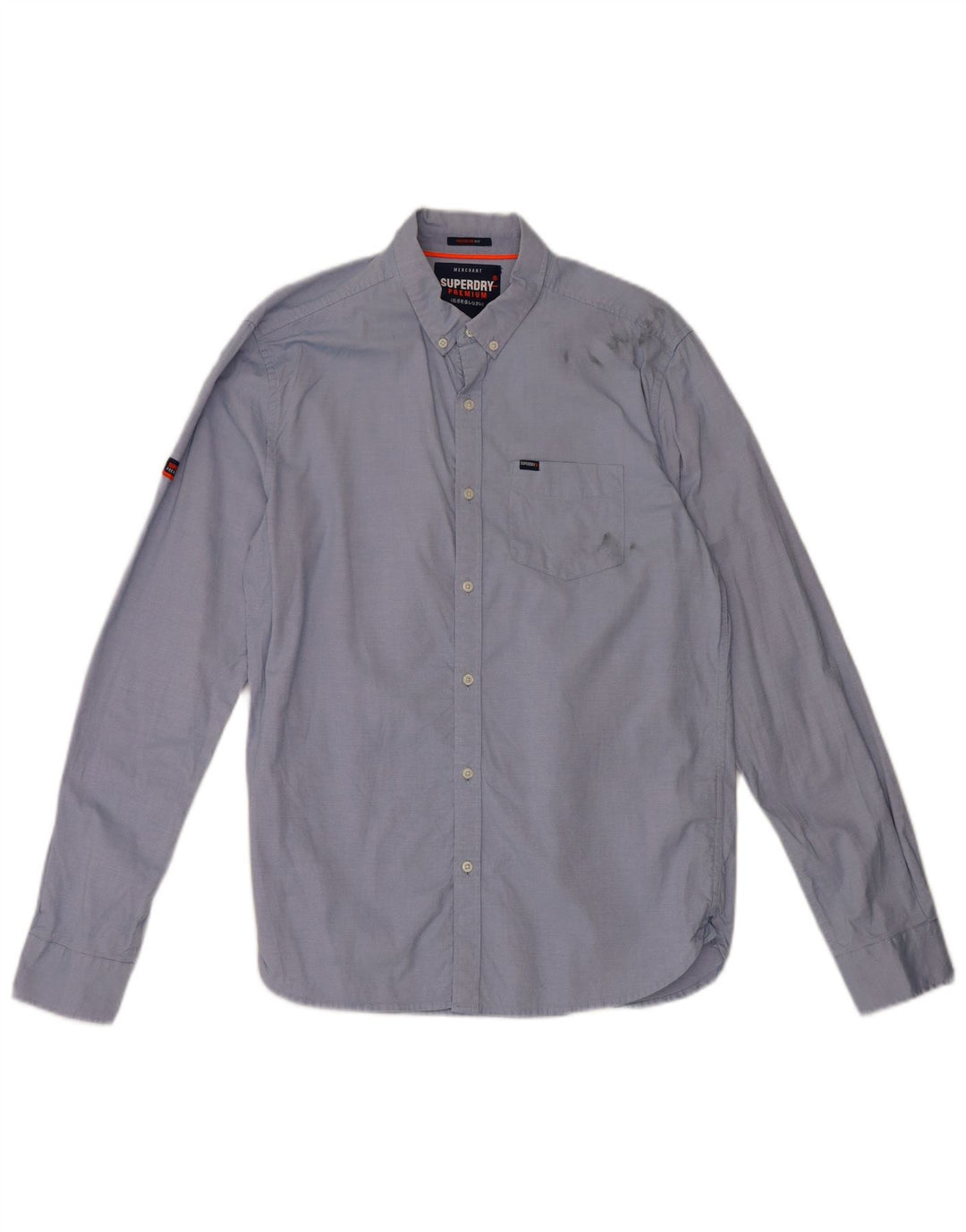 Camicia da uomo Regular Fit Superdry grande cotone gessato blu