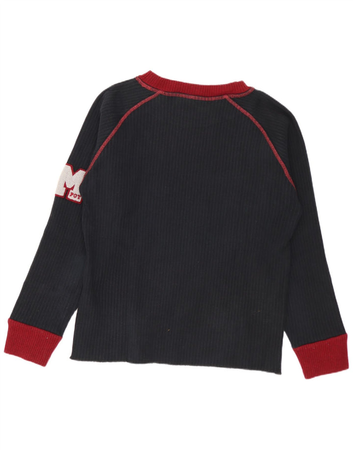 Maglia da uomo Meltin' Pot a maniche lunghe in cotone color block medio nero