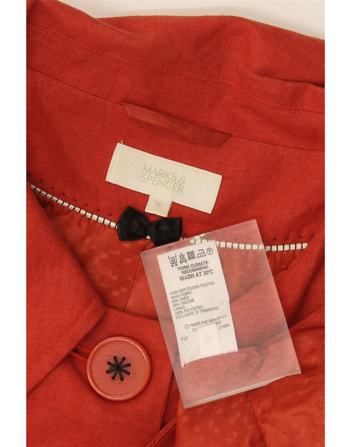 Giubbotto bomber con maniche a 3/4 Marks & Spencer per ragazze 13-14 anni in lino rosso