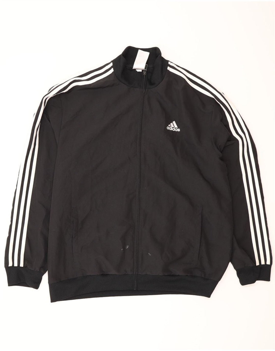 Giacca da ginnastica da uomo Adidas Large nera in poliestere