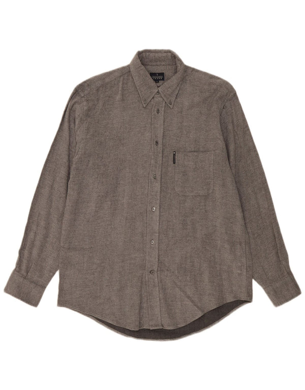Camicia Trussardi Jeans Uomo Flanella XL Viscosa Spinata Grigia