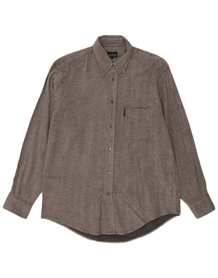 Camicia Trussardi Jeans Uomo Flanella XL Viscosa Spinata Grigia