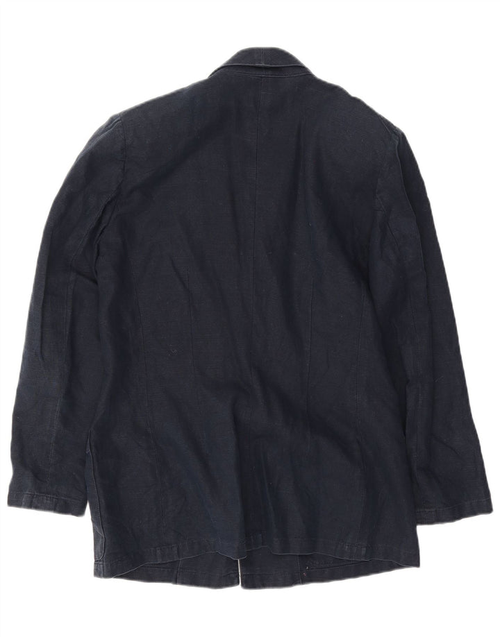 Luisa Spagnoli Giacca Blazer da Donna a 1 Bottone UK 10 Piccola Blu Navy