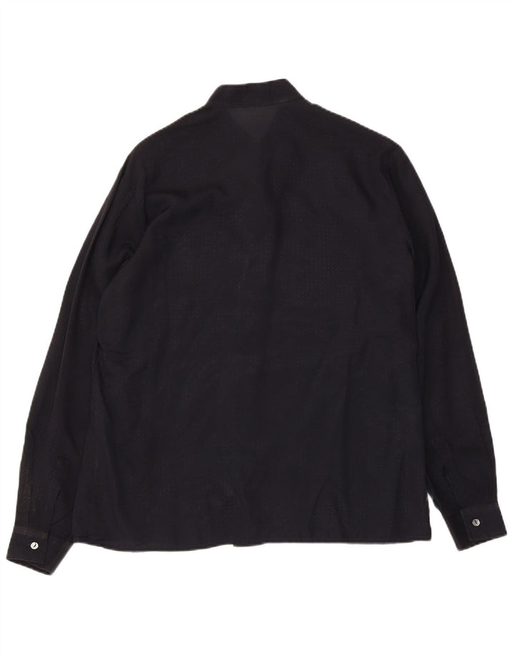 Camicetta camicia vintage da donna IT 46 grande acetato nero