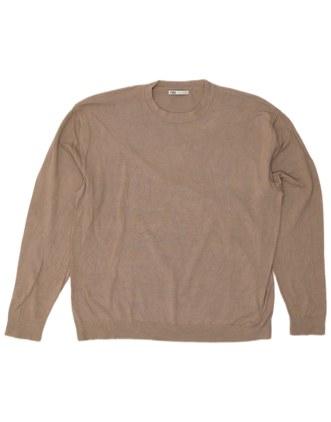 Maglione Zara da uomo girocollo grande in viscosa grigia