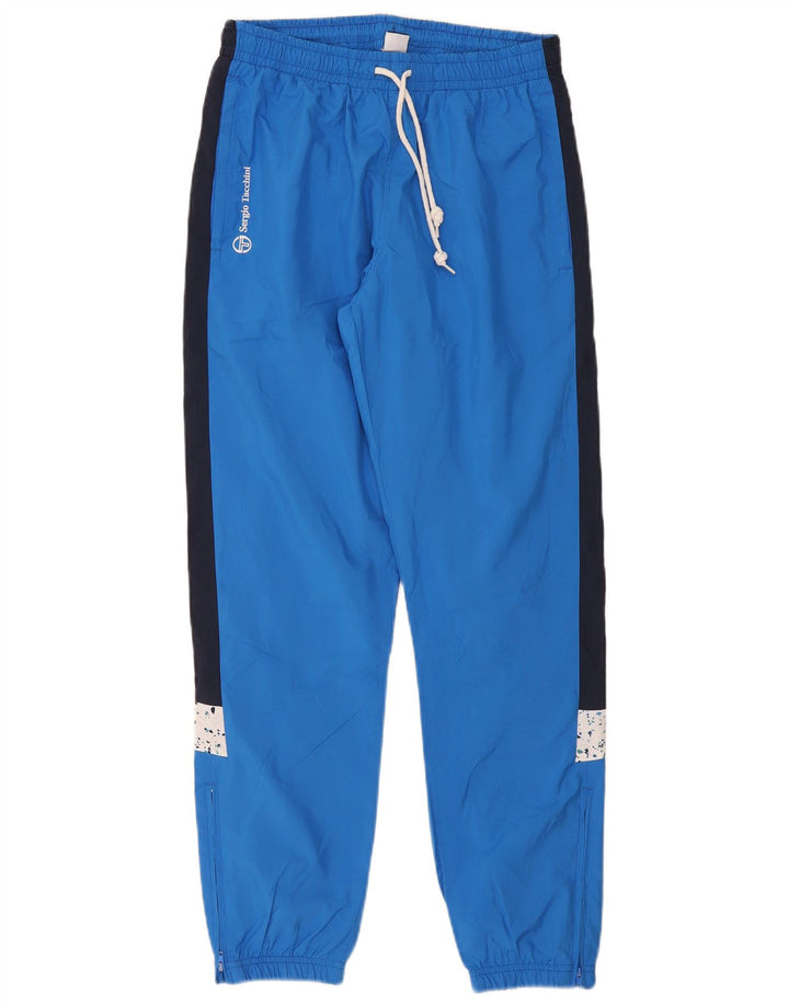 Pantaloni da tuta da uomo Sergio Tacchini in poliestere color block blu medio
