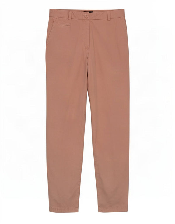 Pantaloni chino slim da donna Marks & Spencer UK 10 piccoli W27 L30 cotone rosa