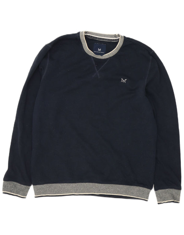 Crew Clothing Felpa da uomo Maglione grande Poliestere color block blu navy