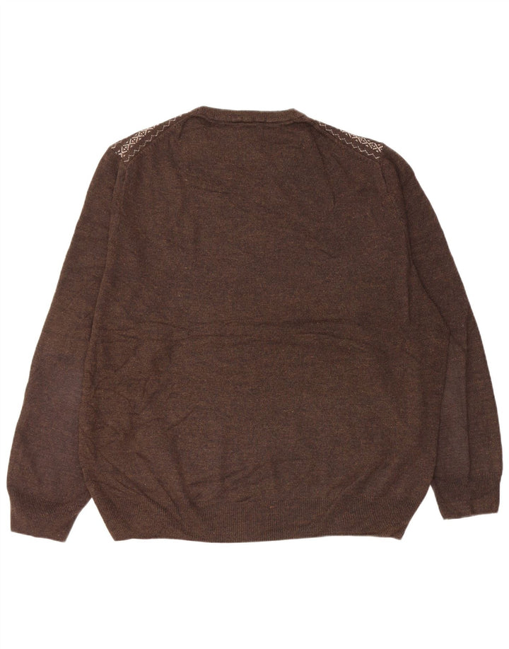 Maglione maglione girocollo da uomo Dockers XL marrone acrilico Fair Isle