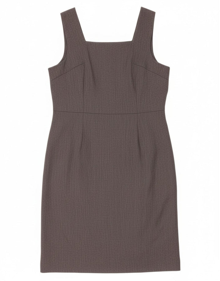 Abito tubino senza maniche vintage da donna UK 12 Grigio medio