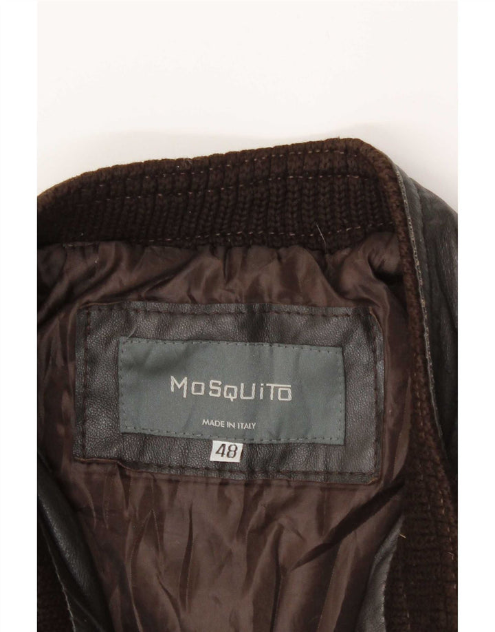 Giubbotto bomber in pelle vintage da uomo IT 48 Marrone medio