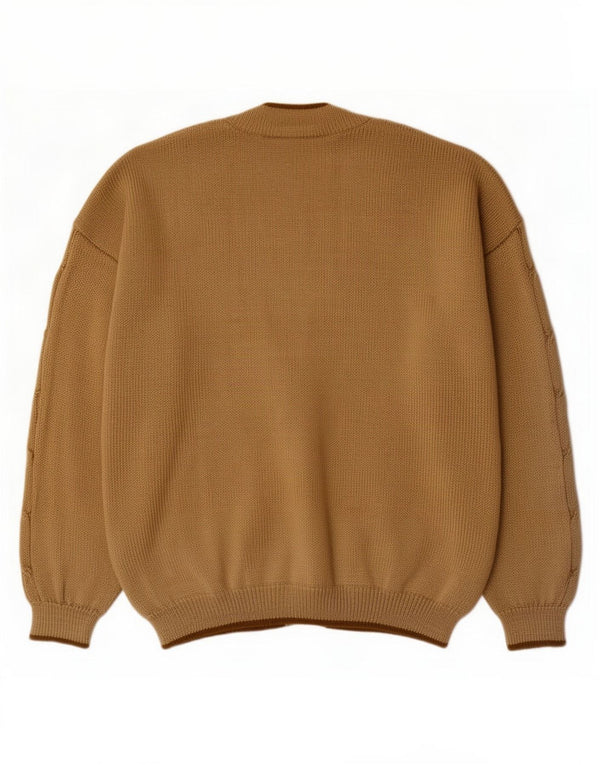 Maglione cardigan vintage da uomo grande beige