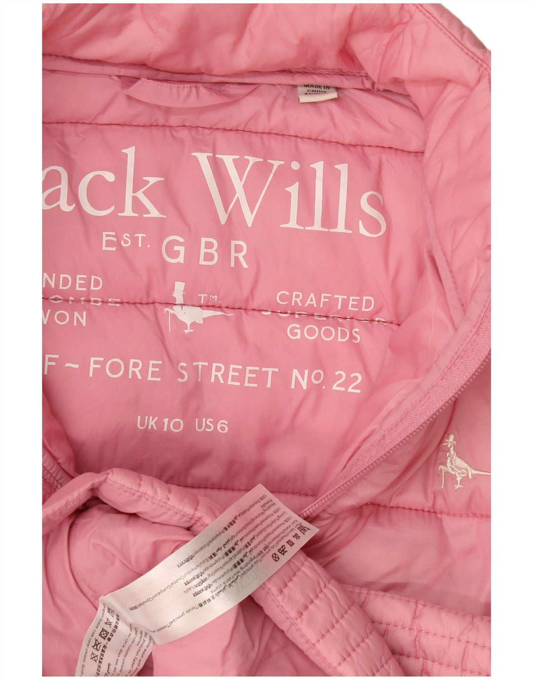Giacca imbottita da donna Jack Wills UK 10 Small Rosa Poliammide