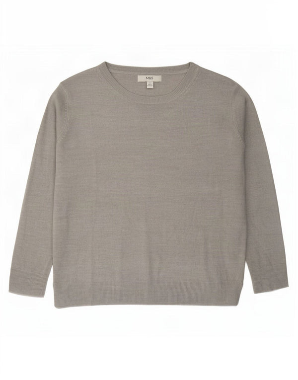 Maglione maglione oversize con scollo a barca da donna Marks & Spencer UK 10 piccolo grigio