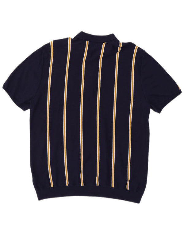 Maglione maglione da uomo Marks & Spencer con collo alto 2XL a righe blu navy