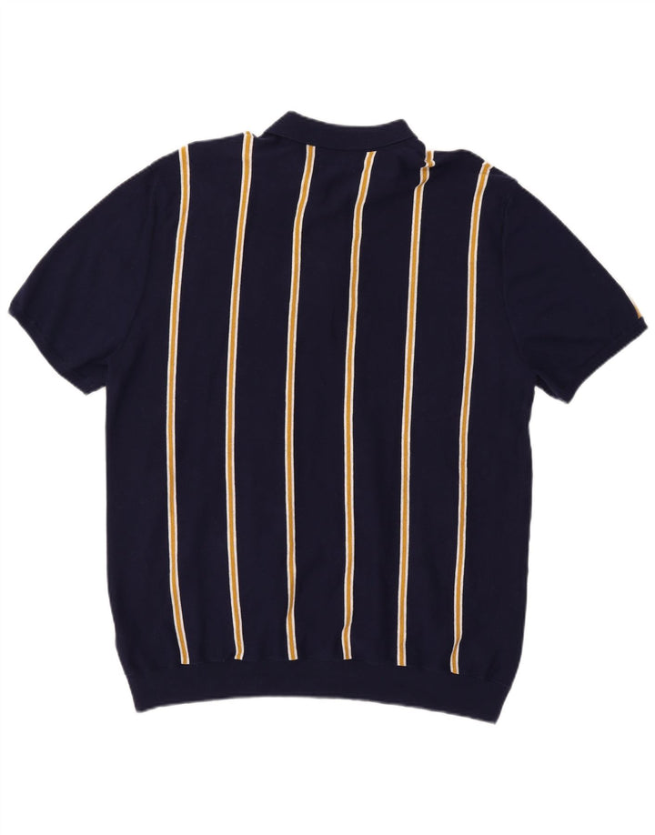Maglione maglione da uomo Marks & Spencer con collo alto 2XL a righe blu navy