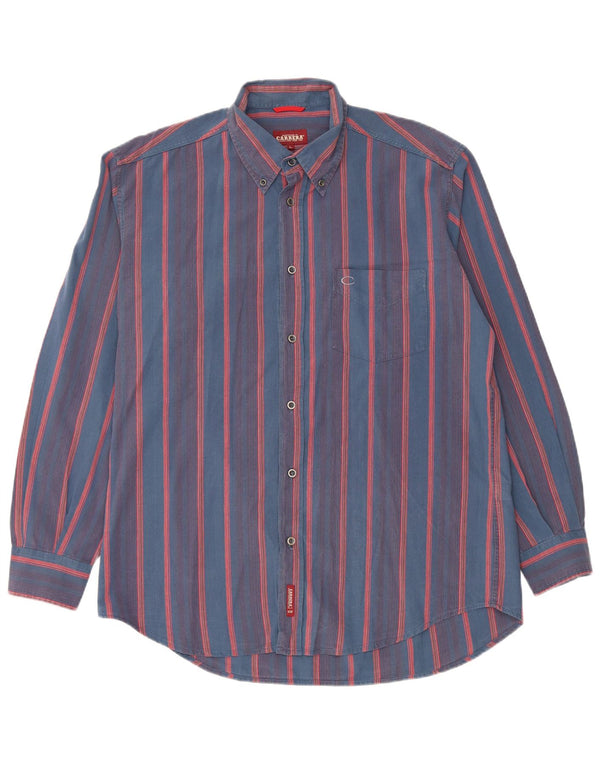 CARRERA Camicia Uomo Large in Cotone a Righe Blu Navy