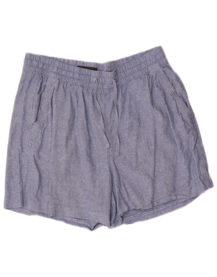 Pantaloncini casual da donna Marks & Spencer UK 12 medi W30 lino blu
