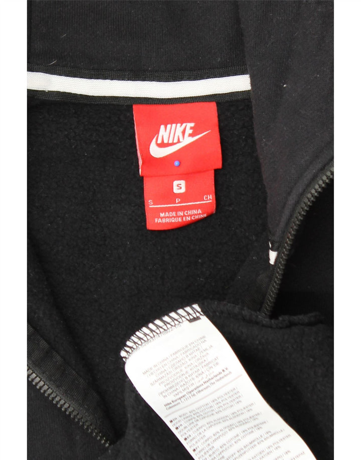 NIKE Mens Zip Hoodie Sweater Small Black Cotton