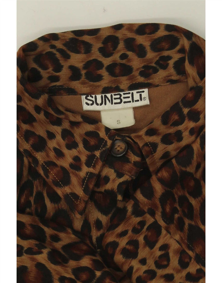 Camicia oversize da donna Sunbelt UK 10 Piccola stampa animalier marrone
