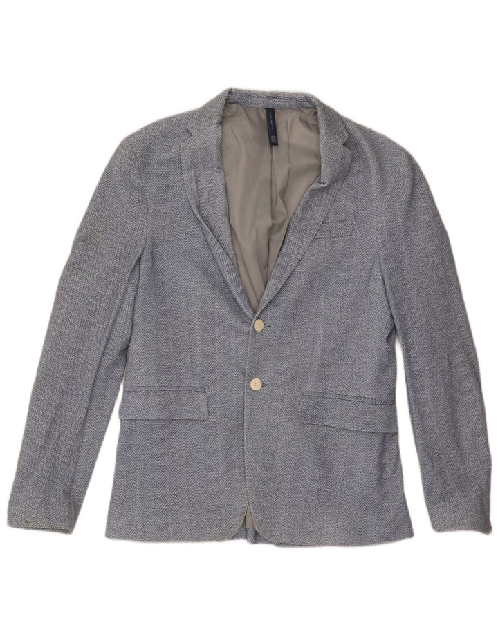 Giacca blazer a 2 bottoni da uomo Zara EU 48 cotone blu medio