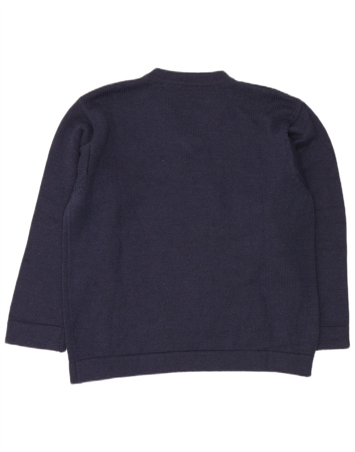 Maglione da uomo SISLEY con scollo a V, grande, in lana blu navy