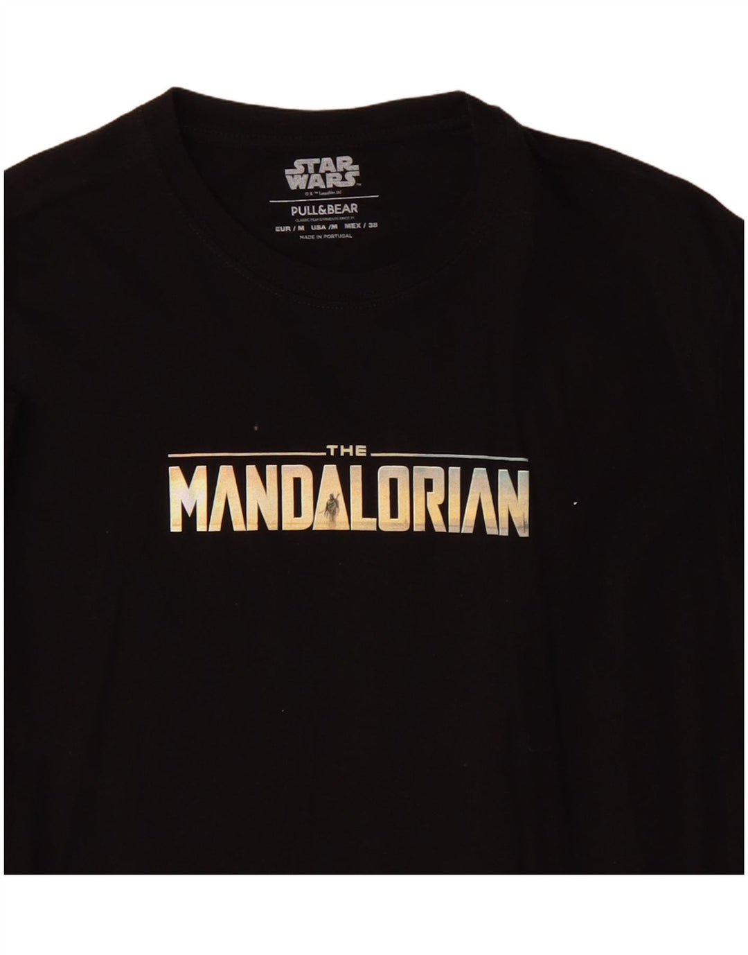 T-shirt grafica da uomo Pull & Bear Top in cotone nero medio