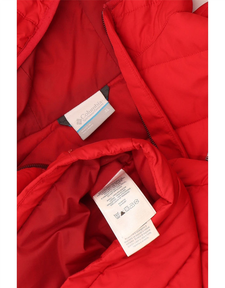 Giacca imbottita con cappuccio da donna Columbia UK 18 XL poliestere rosso