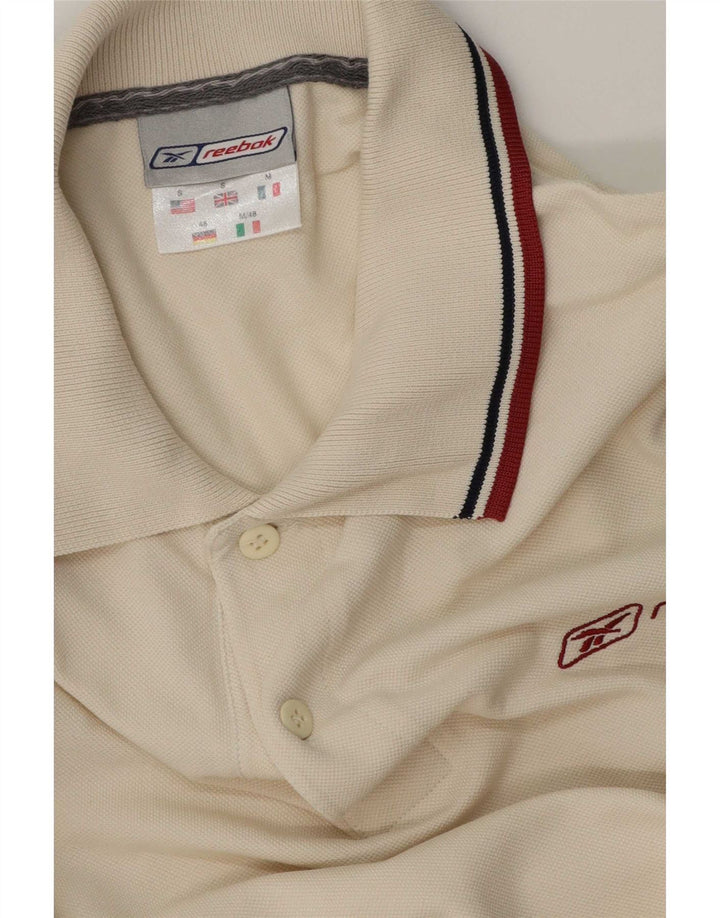 Polo Reebok da uomo piccola a righe bianche