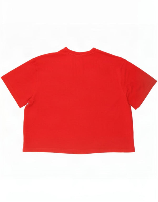 T-shirt grafica oversize corta Adidas da donna UK 28/30 3XL rosso cotone