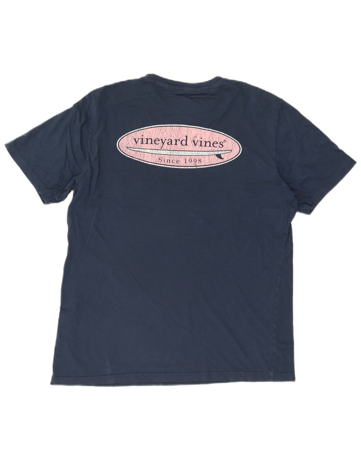 T-shirt grafica da uomo Vineyard Vines Top in cotone blu navy medio