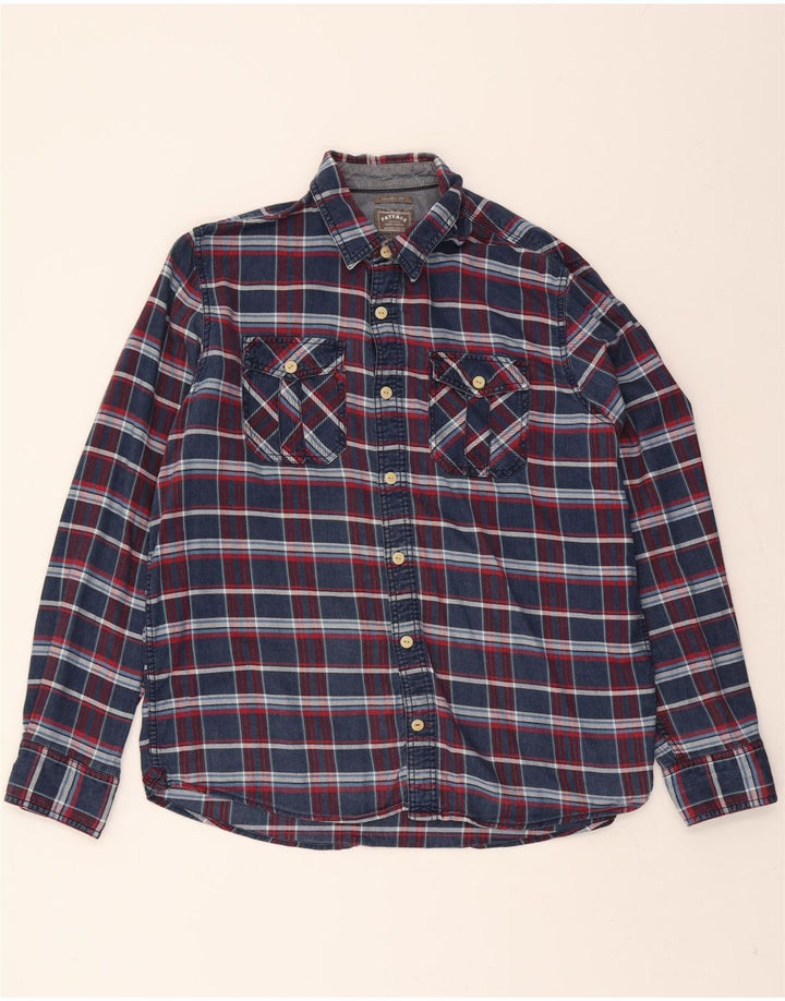FAT FACE Mens Classic Fit Shirt Large Navy Blue Check Cotton Vintage Fat Face and Second-Hand Fat Face from Messina Hembry 